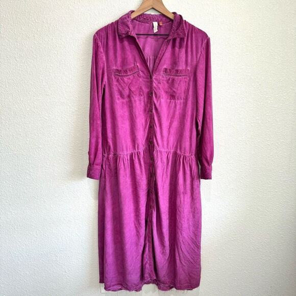 Anthropologie Pilcro Women’s S Kimberly Maxi Dress Tiered Berry Purple Boho - Picture 1 of 13